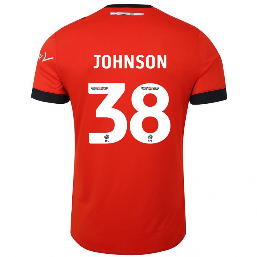 Men Football Joe Johnson #38 Orange Black Home Jersey 2024/25 T-Shirt Nz