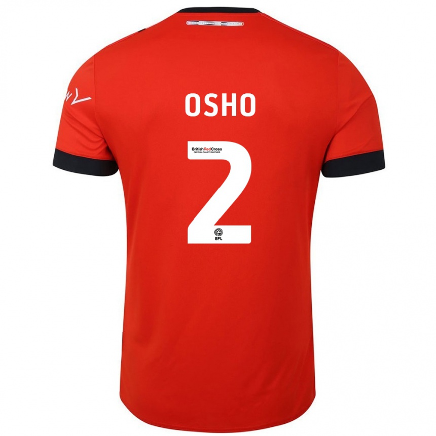 Men Football Gabriel Osho #2 Orange Black Home Jersey 2024/25 T-Shirt Nz