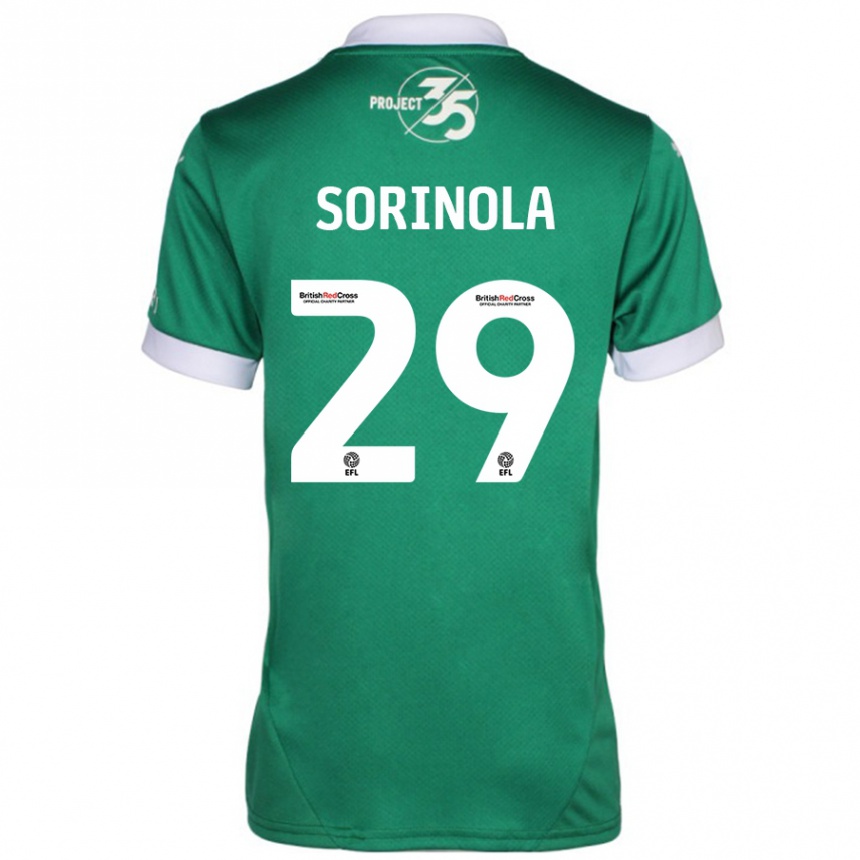 Men Football Matthew Sorinola #29 Green White Home Jersey 2024/25 T-Shirt Nz