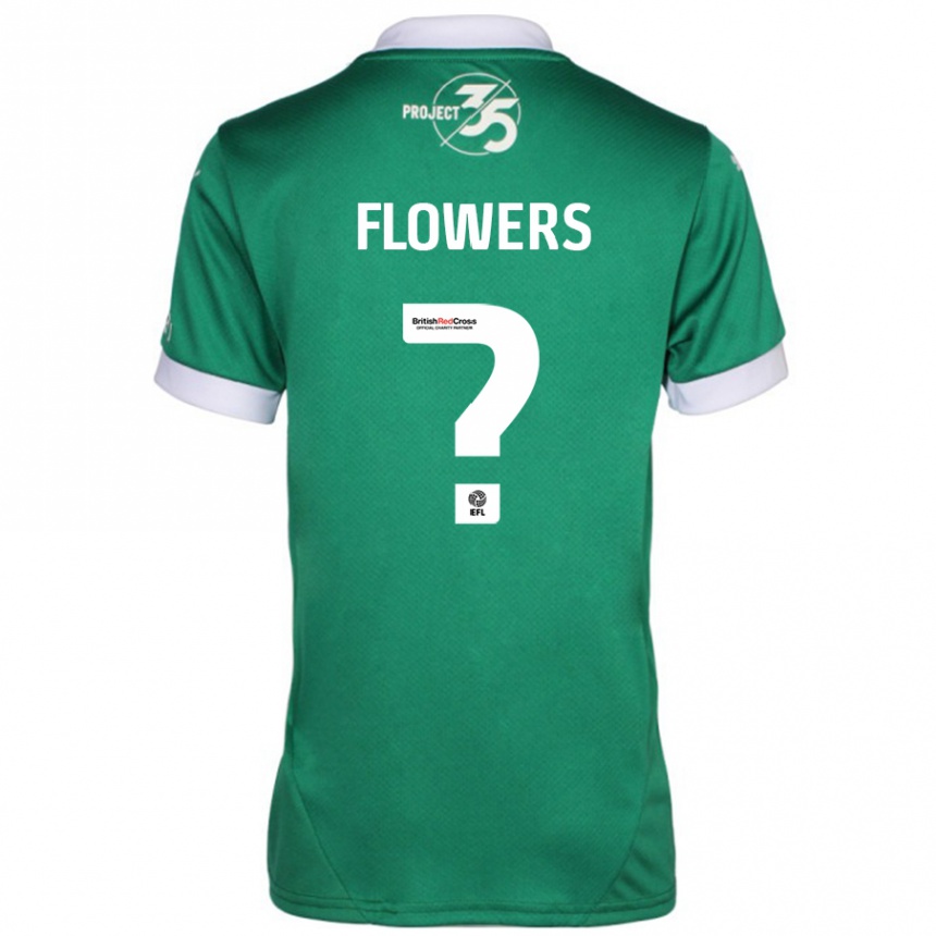 Men Football Lewis Flowers #0 Green White Home Jersey 2024/25 T-Shirt Nz