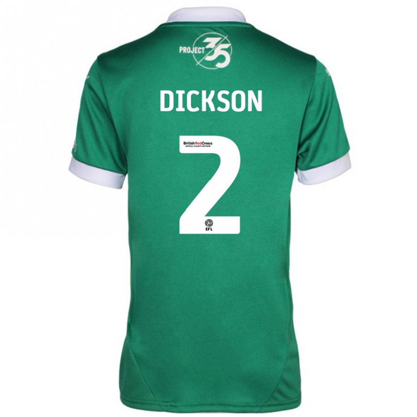 Men Football Katie Dickson #2 Green White Home Jersey 2024/25 T-Shirt Nz