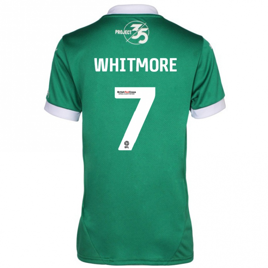 Men Football Charlotte Whitmore #7 Green White Home Jersey 2024/25 T-Shirt Nz