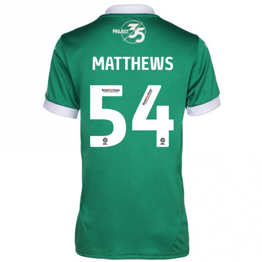 Men Football Jack Matthews #54 Green White Home Jersey 2024/25 T-Shirt Nz