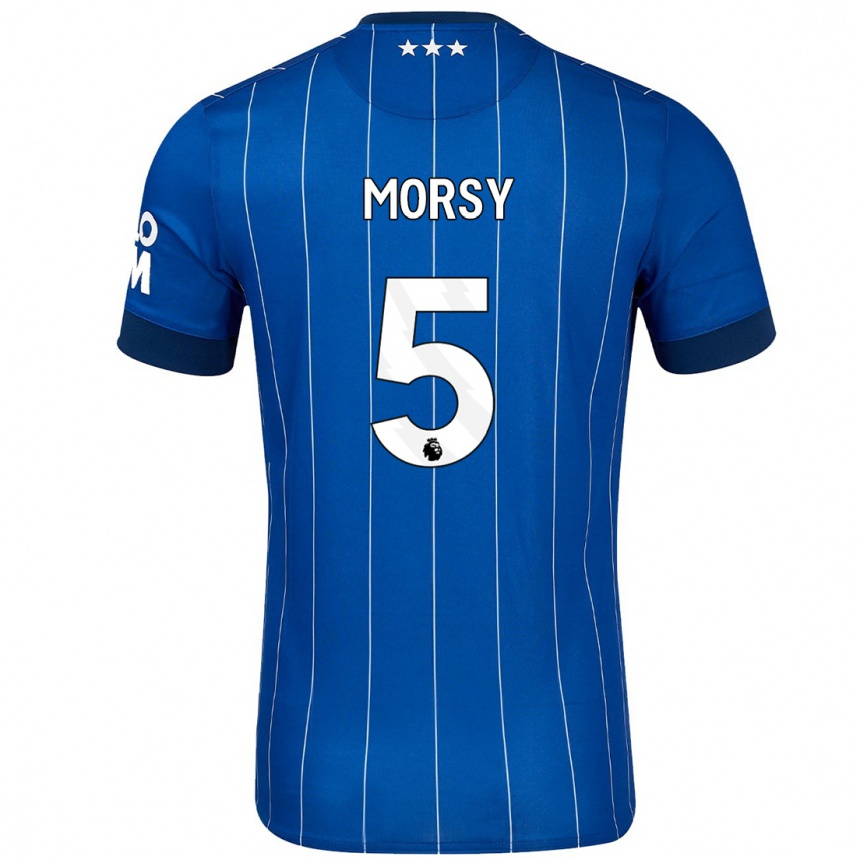 Men Football Samy Morsy #5 Navy Blue Home Jersey 2024/25 T-Shirt Nz