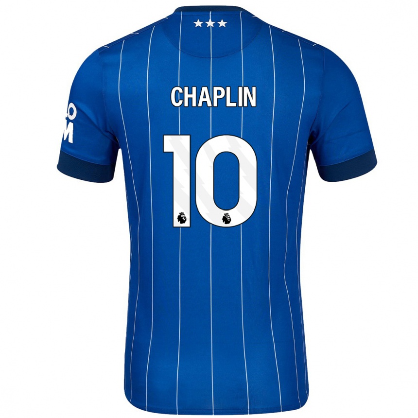 Men Football Conor Chaplin #10 Navy Blue Home Jersey 2024/25 T-Shirt Nz