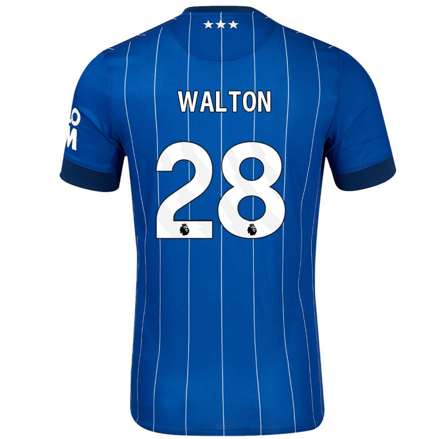 Men Football Christian Walton #28 Navy Blue Home Jersey 2024/25 T-Shirt Nz