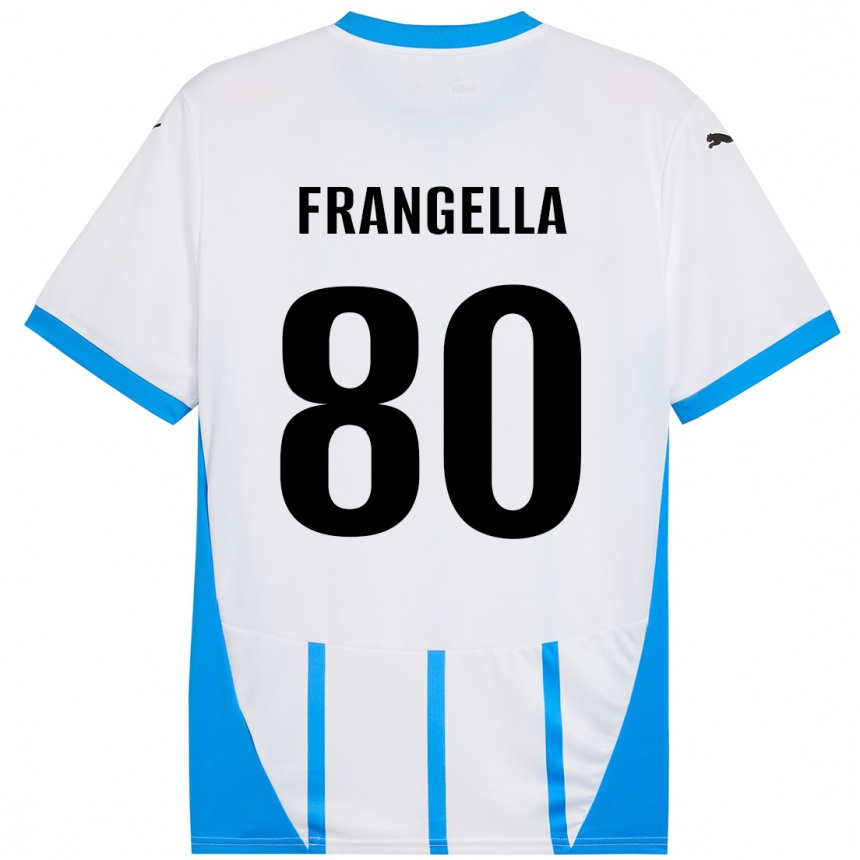 Men Football Christian Frangella #80 White Blue Away Jersey 2024/25 T-Shirt Nz