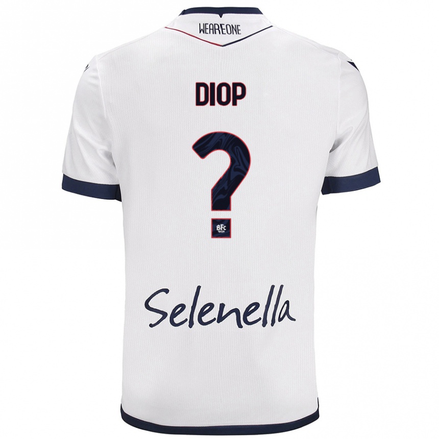 Men Football Saer Diop #0 White Royal Blue Away Jersey 2024/25 T-Shirt Nz