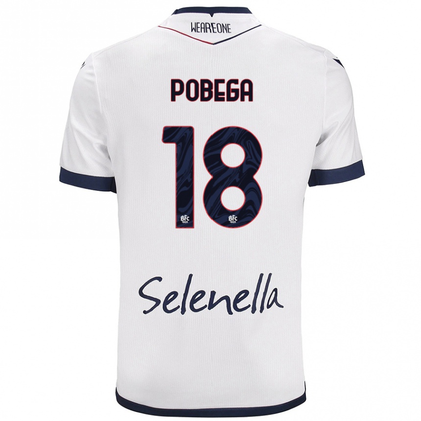 Men Football Tommaso Pobega #18 White Royal Blue Away Jersey 2024/25 T-Shirt Nz