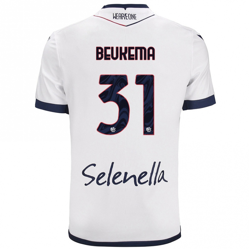 Men Football Sam Beukema #31 White Royal Blue Away Jersey 2024/25 T-Shirt Nz