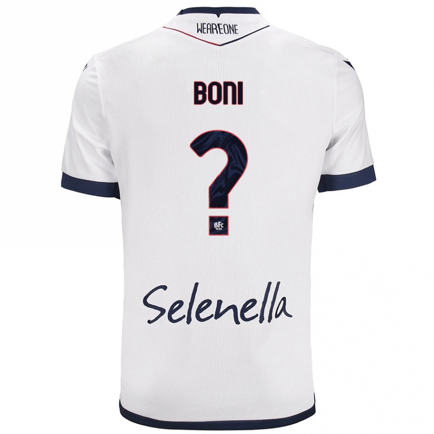 Men Football Mattia Boni #0 White Royal Blue Away Jersey 2024/25 T-Shirt Nz