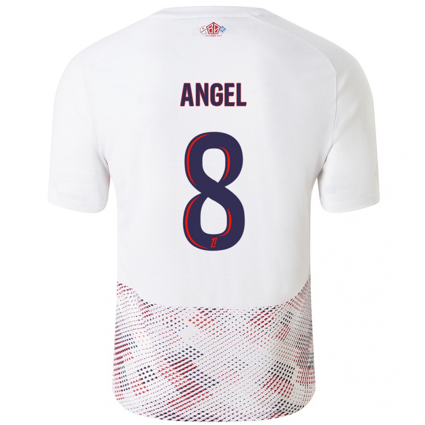 Men Football Angel Gomes #8 White Royal Blue Away Jersey 2024/25 T-Shirt Nz