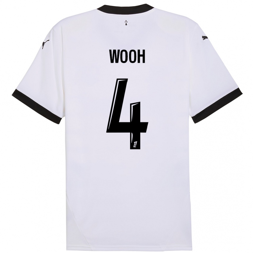 Men Football Christopher Wooh #4 White Black Away Jersey 2024/25 T-Shirt Nz