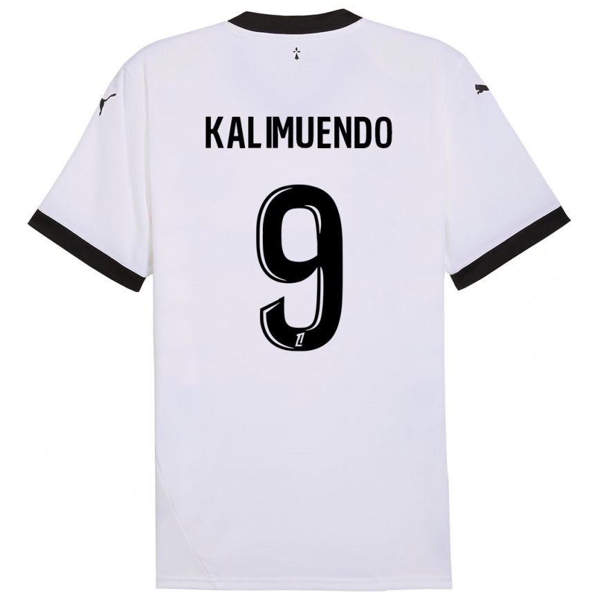 Men Football Arnaud Kalimuendo #9 White Black Away Jersey 2024/25 T-Shirt Nz