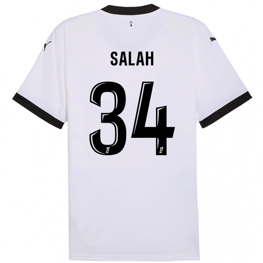 Men Football Ibrahim Salah #34 White Black Away Jersey 2024/25 T-Shirt Nz