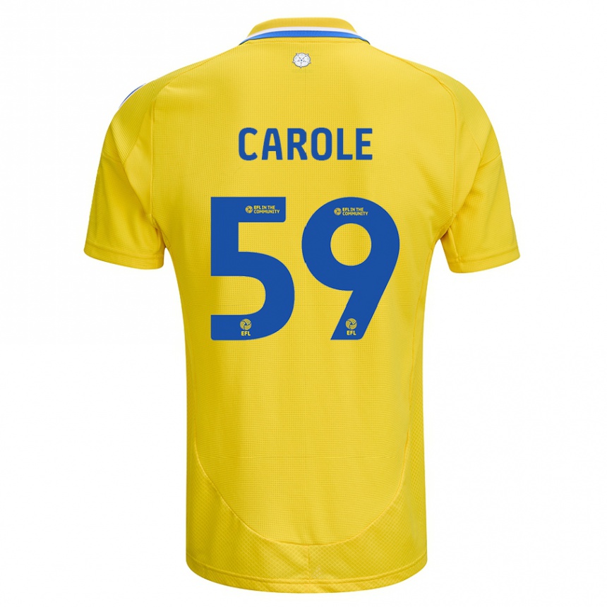 Men Football Keenan Carole #59 Yellow Blue Away Jersey 2024/25 T-Shirt Nz