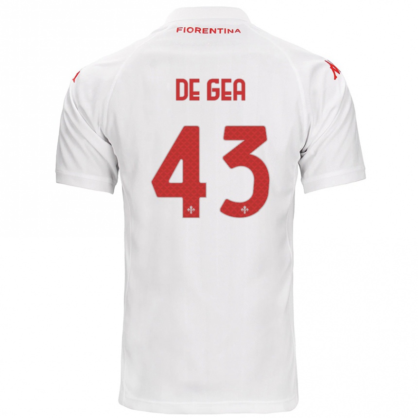 Men Football David De Gea #43 White Away Jersey 2024/25 T-Shirt Nz