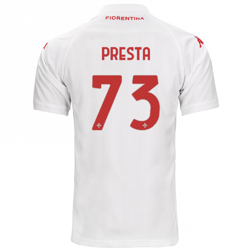 Men Football Francesco Presta #73 White Away Jersey 2024/25 T-Shirt Nz