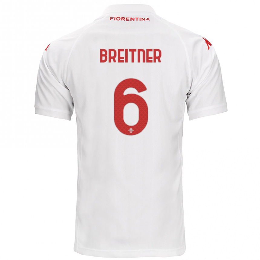 Men Football Stephanie Breitner #6 White Away Jersey 2024/25 T-Shirt Nz