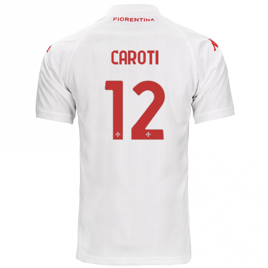 Men Football Filippo Caroti #12 White Away Jersey 2024/25 T-Shirt Nz