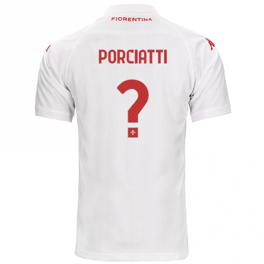 Men Football Filippo Porciatti #0 White Away Jersey 2024/25 T-Shirt Nz