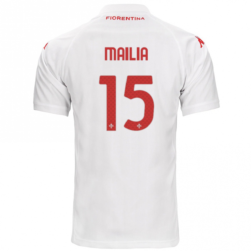 Men Football Siria Mailia #15 White Away Jersey 2024/25 T-Shirt Nz