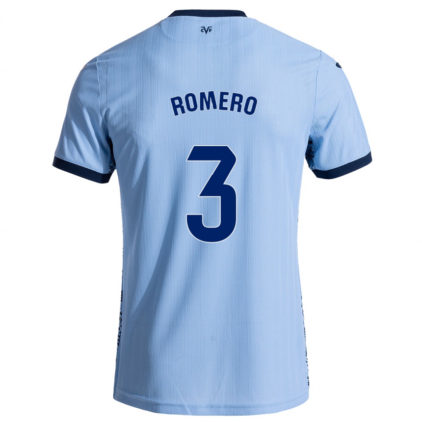 Men Football Cristo Romero #3 Sky Blue Away Jersey 2024/25 T-Shirt Nz