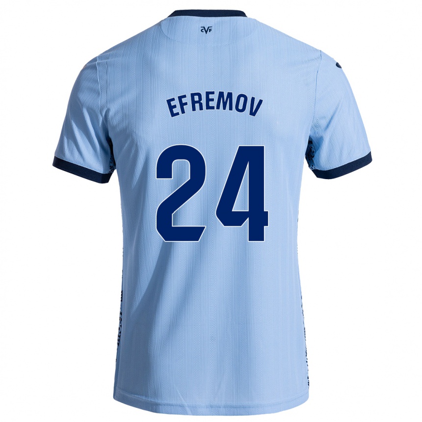 Men Football Anton Efremov #24 Sky Blue Away Jersey 2024/25 T-Shirt Nz