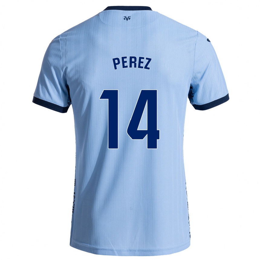 Men Football Nerea Pérez #14 Sky Blue Away Jersey 2024/25 T-Shirt Nz