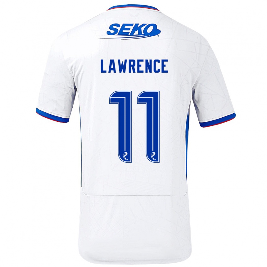 Men Football Tom Lawrence #11 White Blue Away Jersey 2024/25 T-Shirt Nz