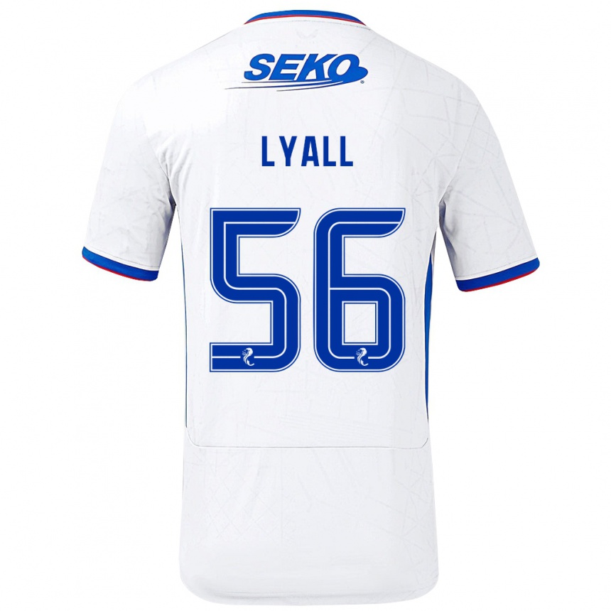 Men Football Arron Lyall #56 White Blue Away Jersey 2024/25 T-Shirt Nz