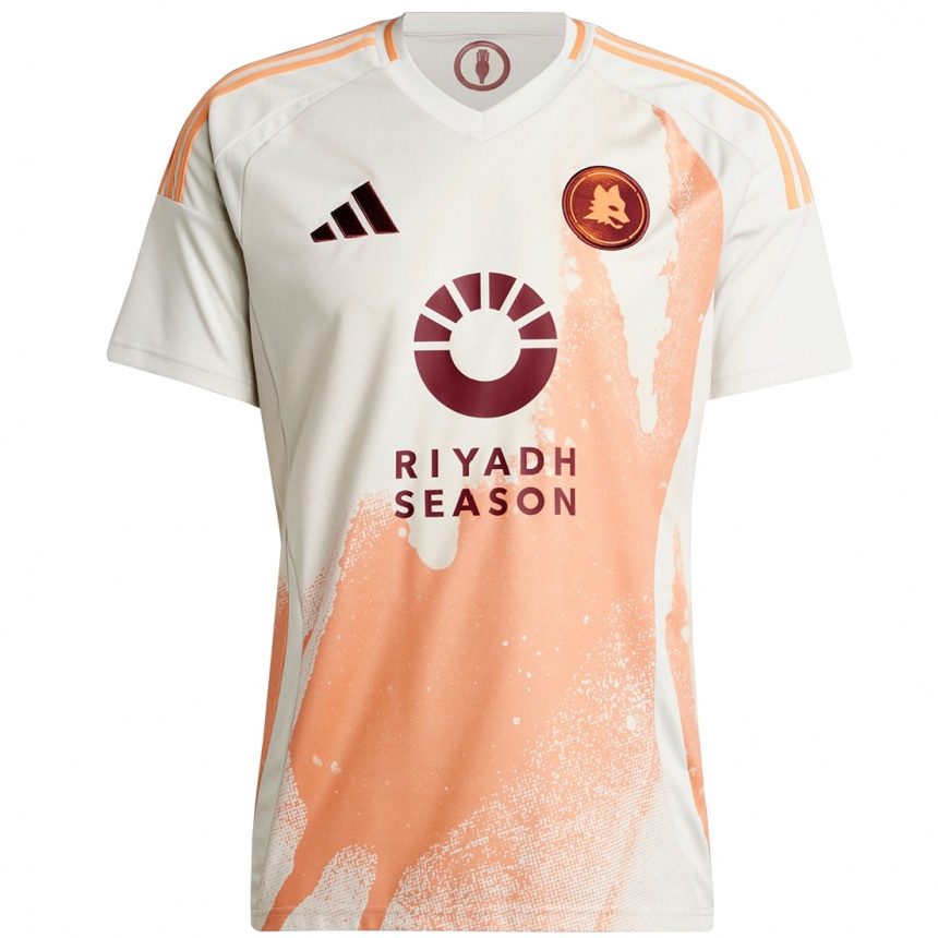 Men Football Houssem Aouar #22 Cream White Orange Away Jersey 2024/25 T-Shirt Nz