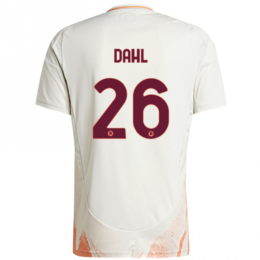 Men Football Samuel Dahl #26 Cream White Orange Away Jersey 2024/25 T-Shirt Nz