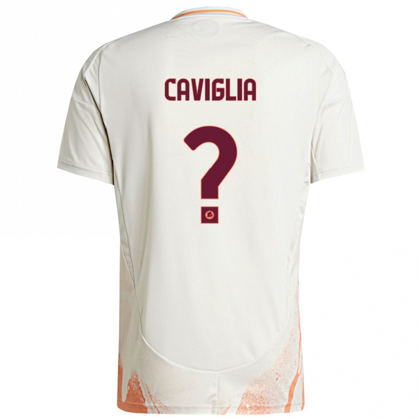 Men Football Manuel Caviglia #0 Cream White Orange Away Jersey 2024/25 T-Shirt Nz