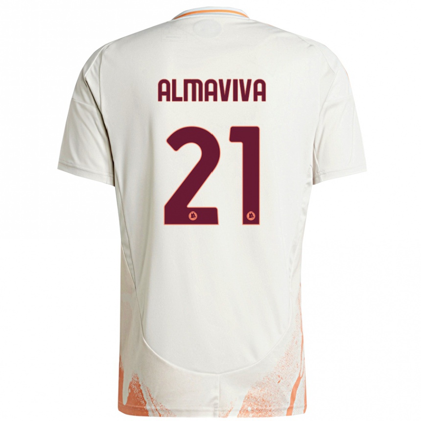 Men Football Mattia Almaviva #21 Cream White Orange Away Jersey 2024/25 T-Shirt Nz