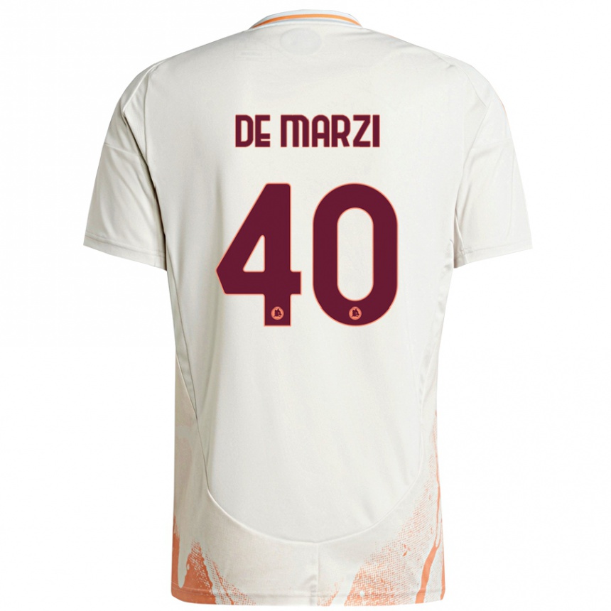 Men Football Giorgio De Marzi #40 Cream White Orange Away Jersey 2024/25 T-Shirt Nz