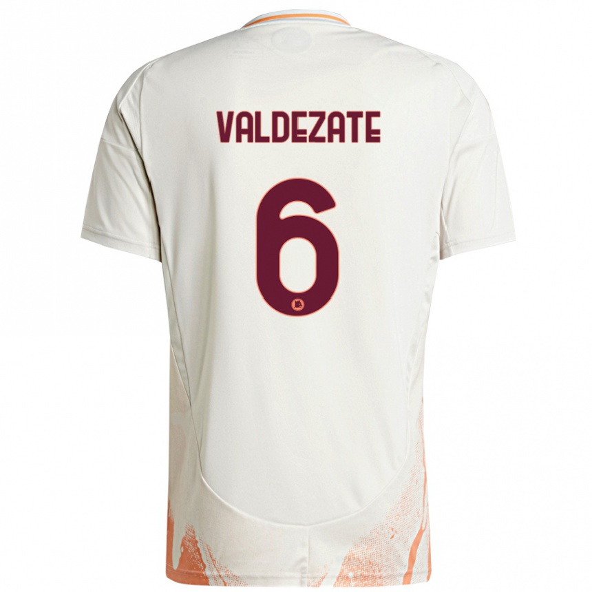 Men Football Oihane Valdezate #6 Cream White Orange Away Jersey 2024/25 T-Shirt Nz