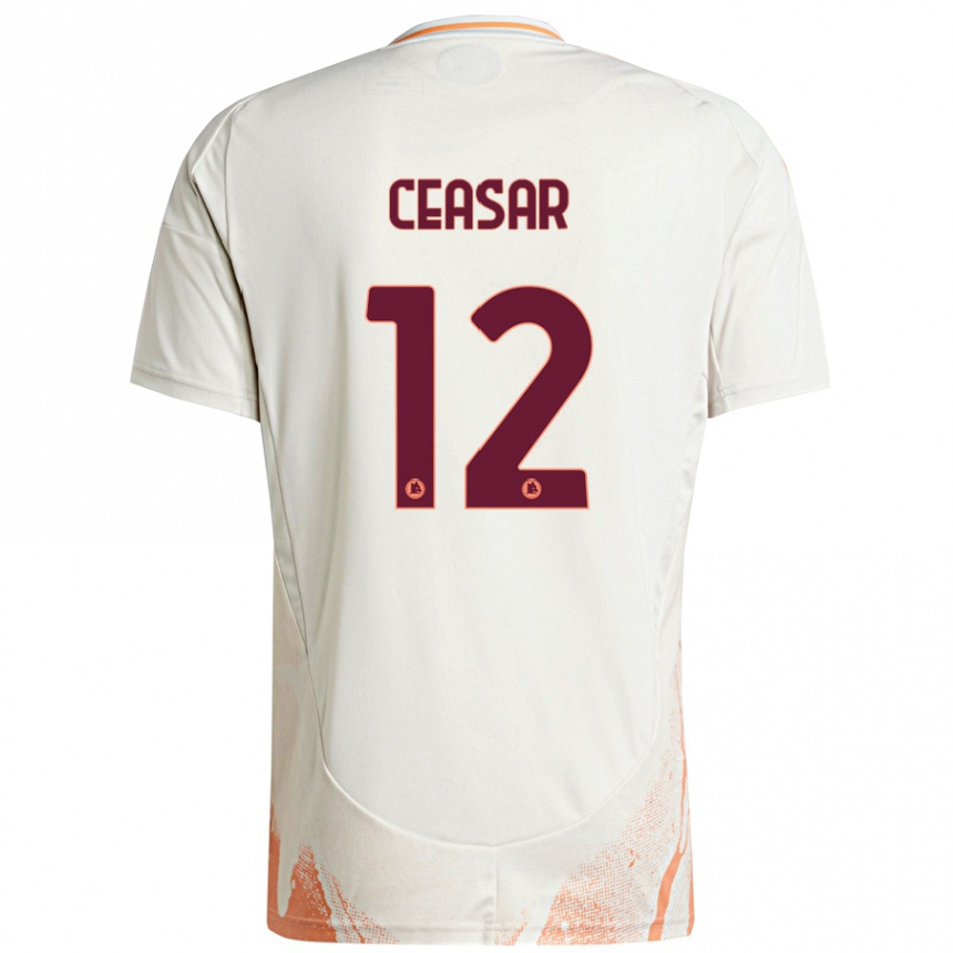 Men Football Camelia Ceasar #12 Cream White Orange Away Jersey 2024/25 T-Shirt Nz