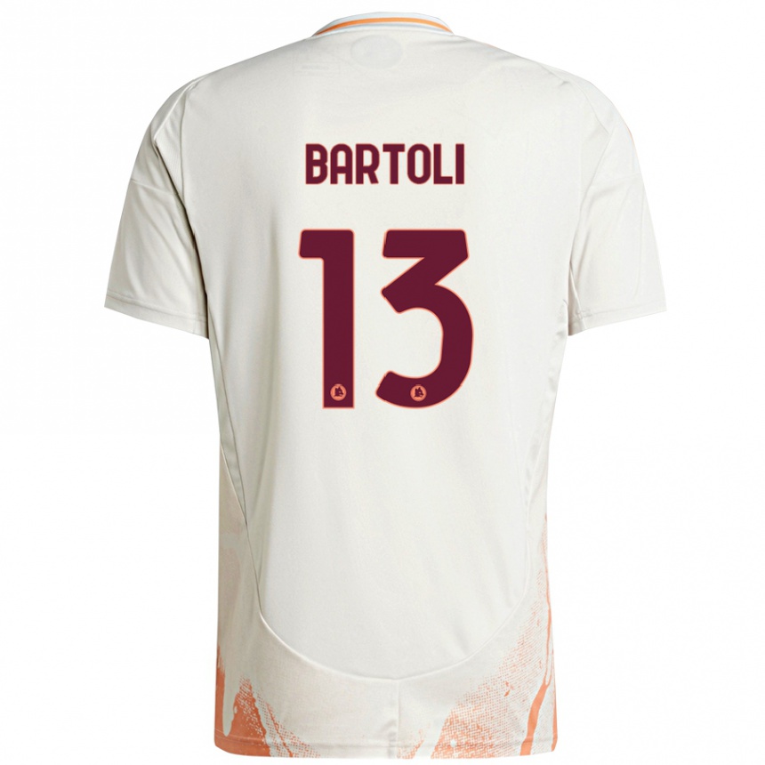 Men Football Elisa Bartoli #13 Cream White Orange Away Jersey 2024/25 T-Shirt Nz