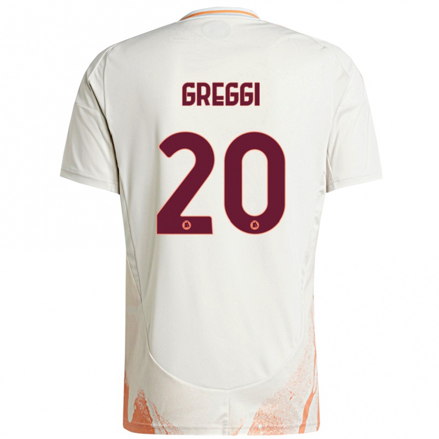 Men Football Giada Greggi #20 Cream White Orange Away Jersey 2024/25 T-Shirt Nz