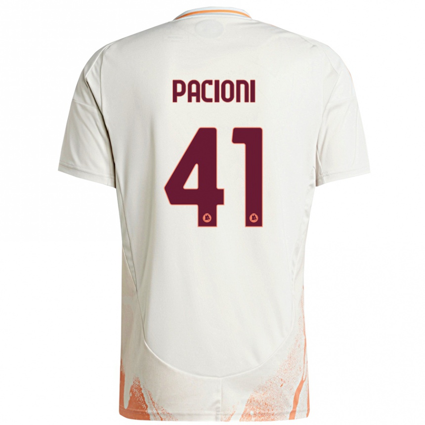 Men Football Eleonora Pacioni #41 Cream White Orange Away Jersey 2024/25 T-Shirt Nz