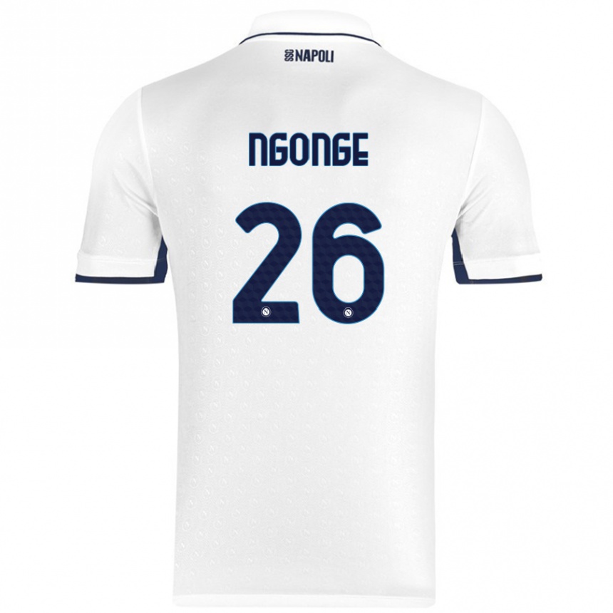 Men Football Cyril Ngonge #26 White Royal Blue Away Jersey 2024/25 T-Shirt Nz