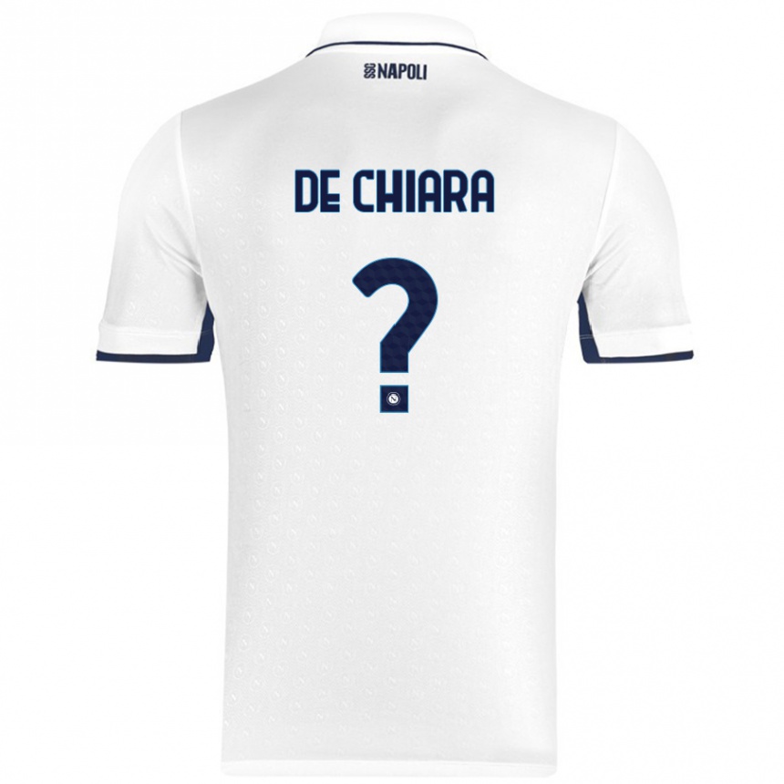 Men Football Emmanuele De Chiara #0 White Royal Blue Away Jersey 2024/25 T-Shirt Nz