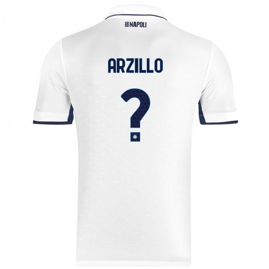 Men Football Antonino Arzillo #0 White Royal Blue Away Jersey 2024/25 T-Shirt Nz