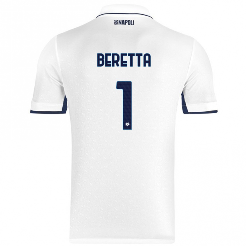 Men Football Beatrice Beretta #1 White Royal Blue Away Jersey 2024/25 T-Shirt Nz