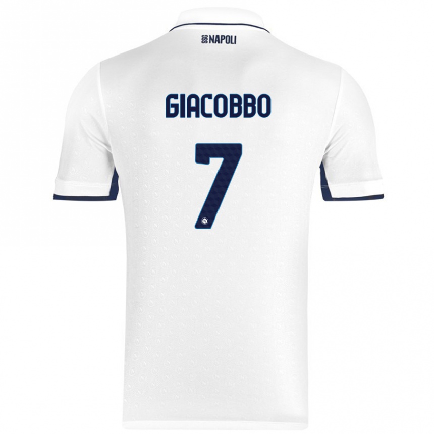 Men Football Giulia Giacobbo #7 White Royal Blue Away Jersey 2024/25 T-Shirt Nz