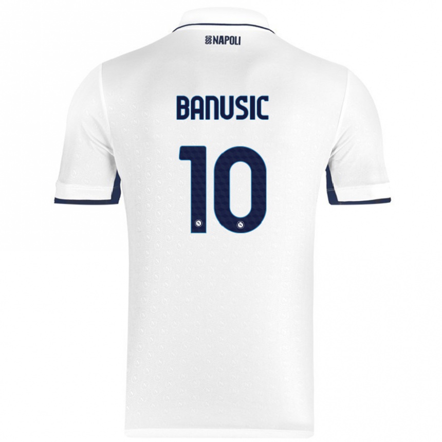 Men Football Marija Banušić #10 White Royal Blue Away Jersey 2024/25 T-Shirt Nz