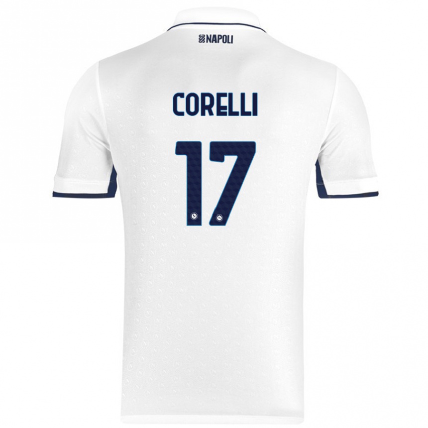 Men Football Alice Corelli #17 White Royal Blue Away Jersey 2024/25 T-Shirt Nz