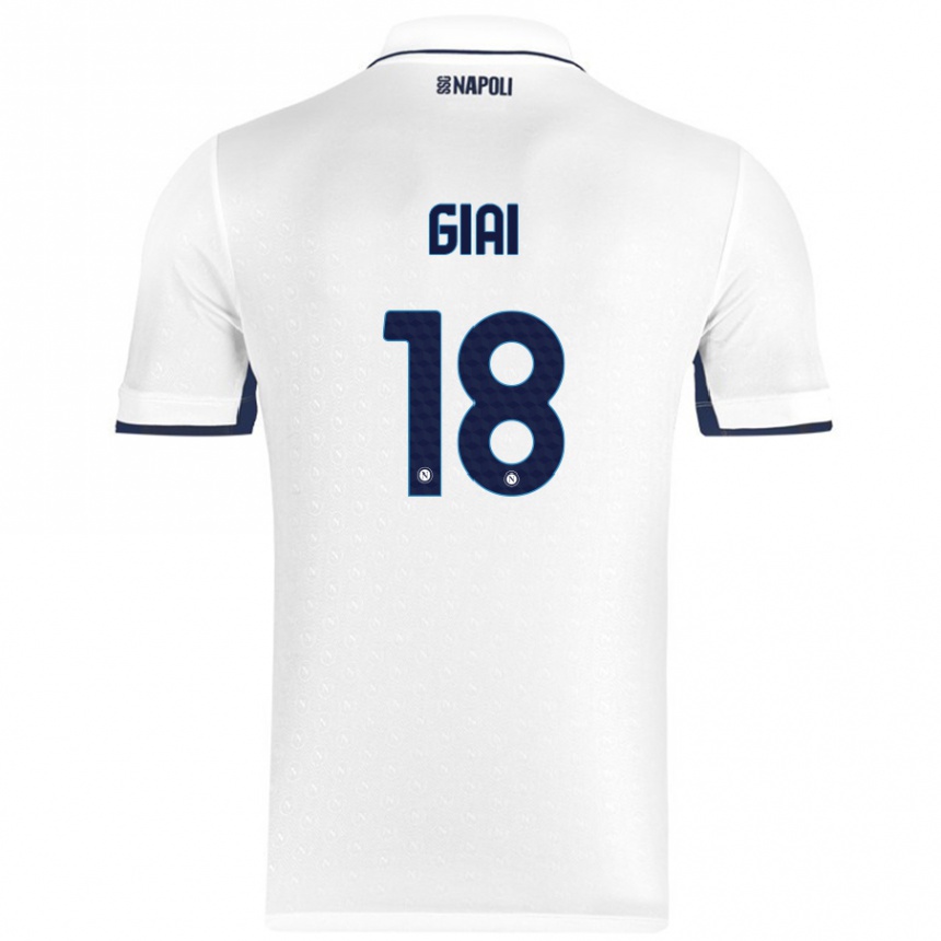 Men Football Alice Giai #18 White Royal Blue Away Jersey 2024/25 T-Shirt Nz