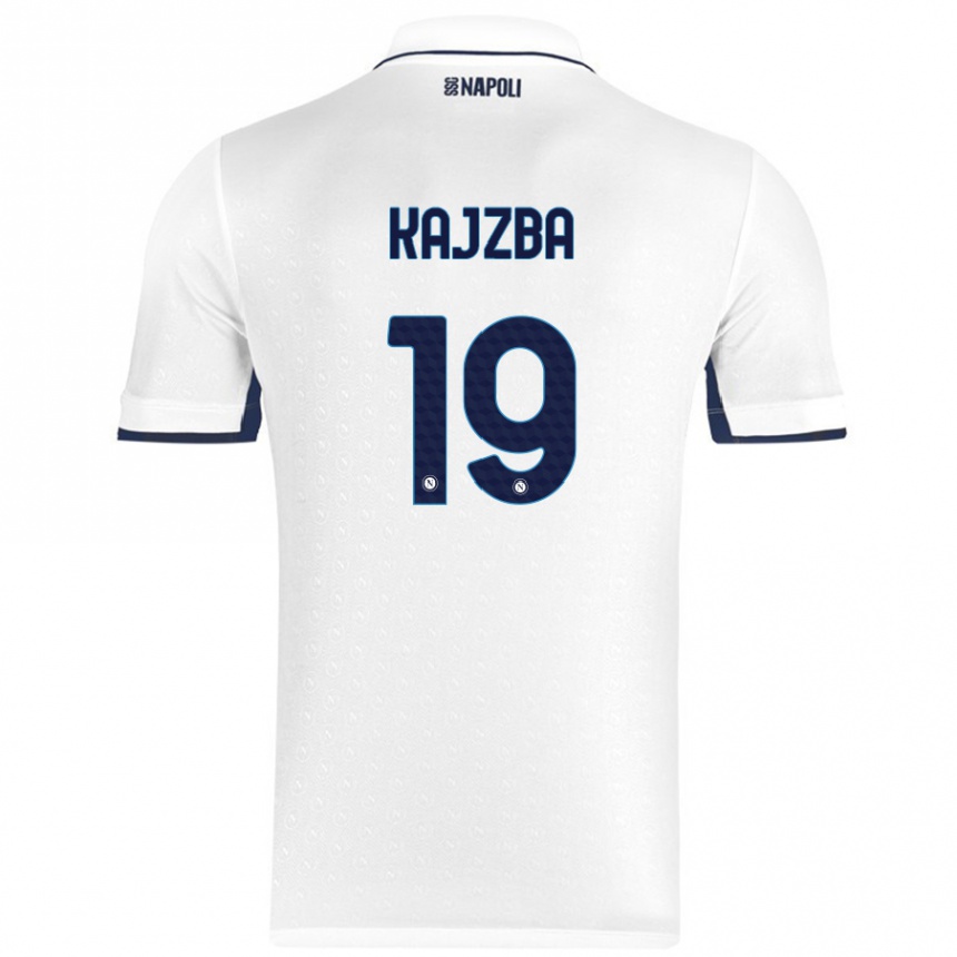 Men Football Nina Kajzba #19 White Royal Blue Away Jersey 2024/25 T-Shirt Nz